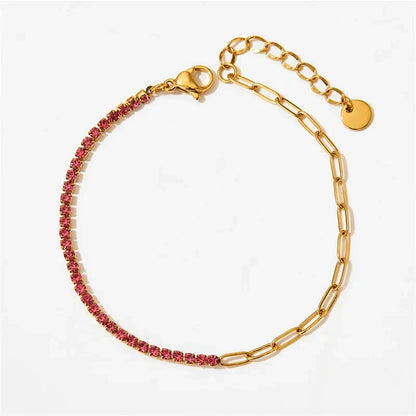 PAPERCLIP CHAIN TENNIS BRACELET