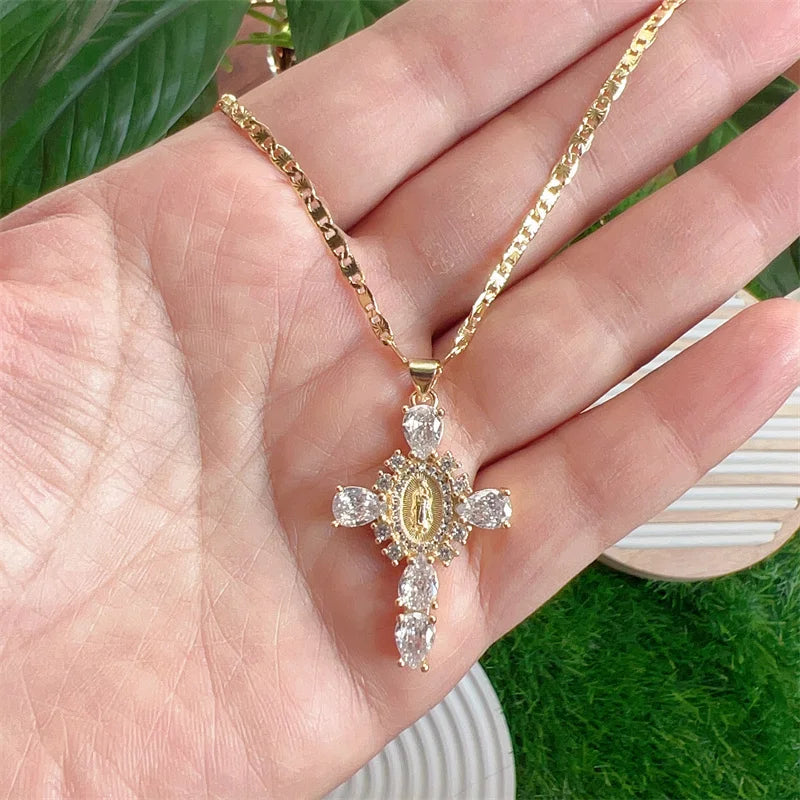 VIRGIN MARY CROSS PENDANTS