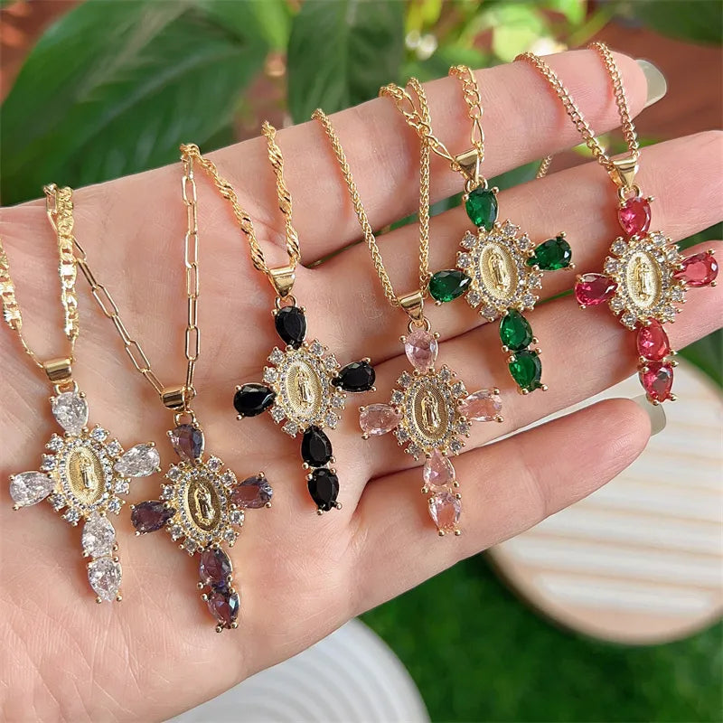 VIRGIN MARY CROSS PENDANTS