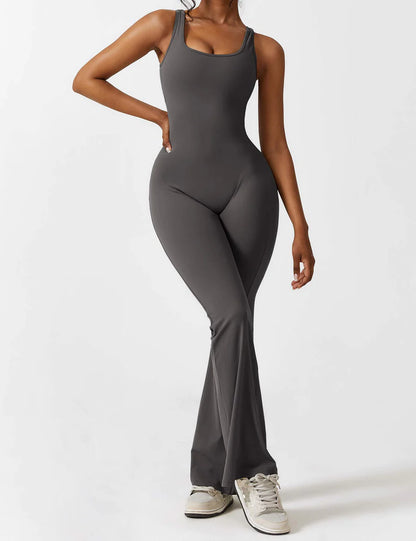 Sienna V-Back Flared Jumpsuit