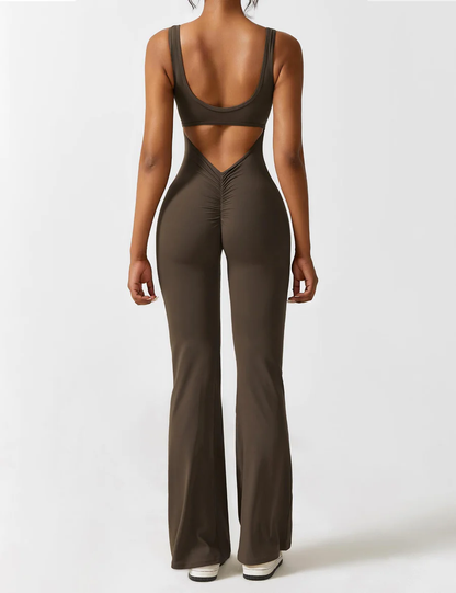 Sienna V-Back Flared Jumpsuit