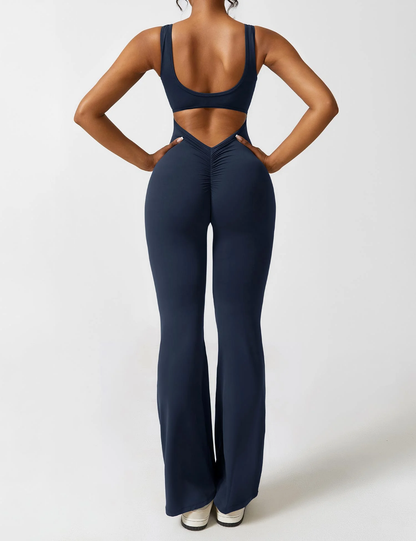 Sienna V-Back Flared Jumpsuit