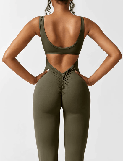 Sienna V-Back Flared Jumpsuit