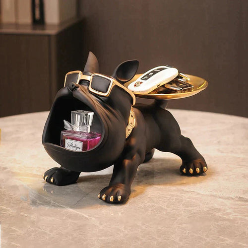 Cartoon Frenchie Butler Statue