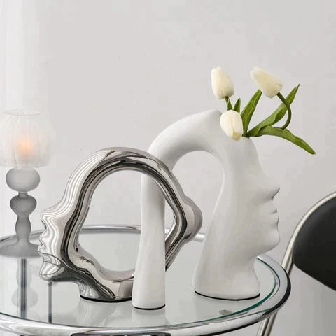 Abstract Face Flower Vase